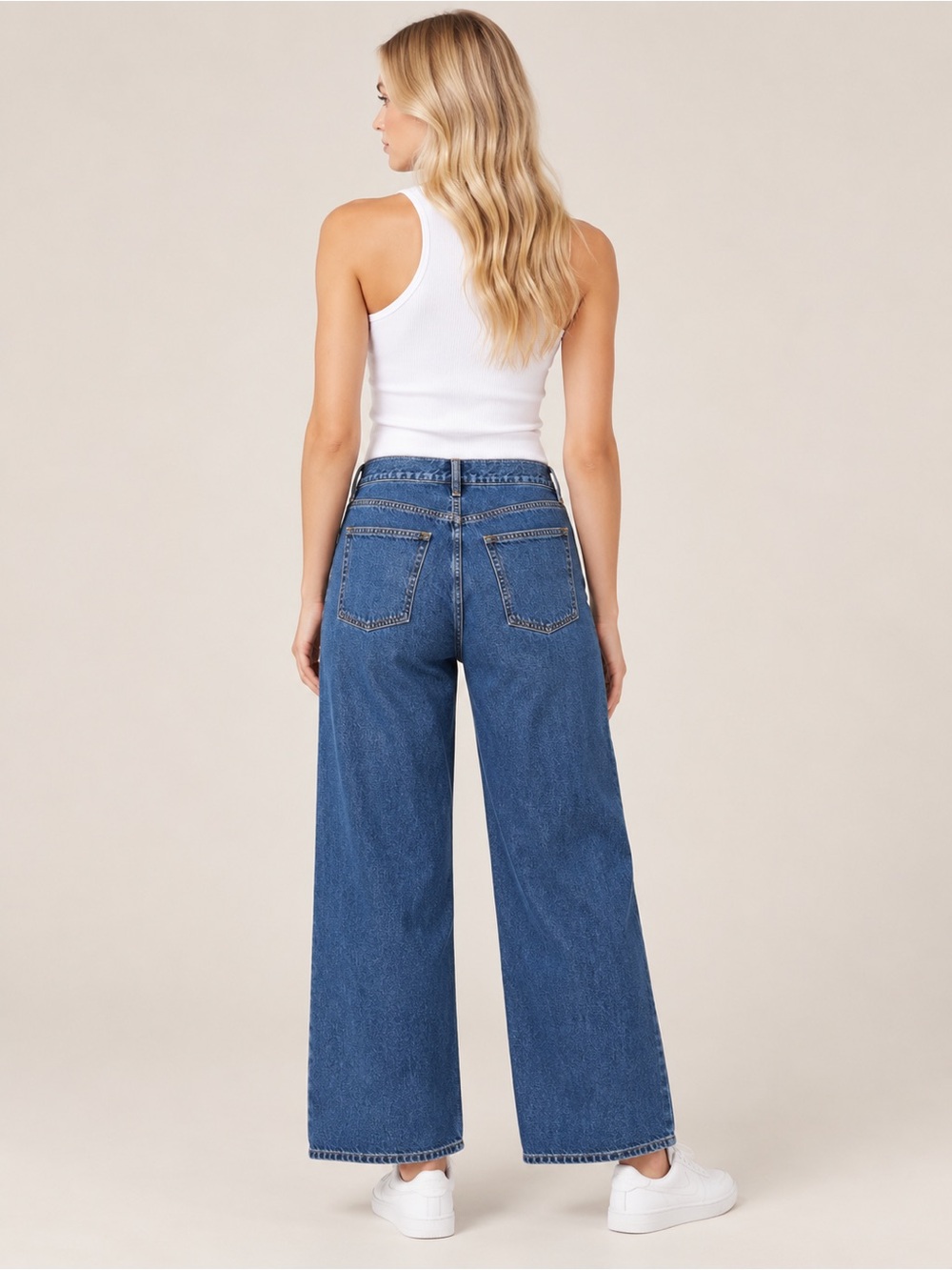 J.Crew Wide Leg Jeans 28P Blue High Rise Linen Blend Denim 25908 - Picture 3 of 15